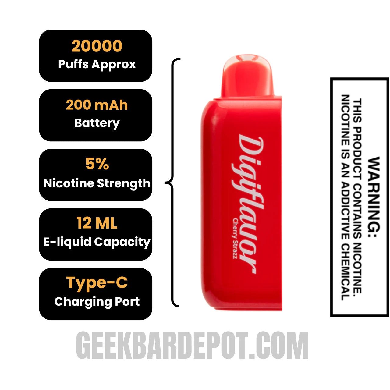 CherryStrazzDigiflavorBRK20KPODDisposableVapeSpecifications