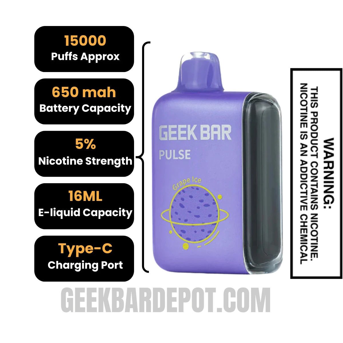 Grape Ice Geek Bar Pulse Disposable Vape