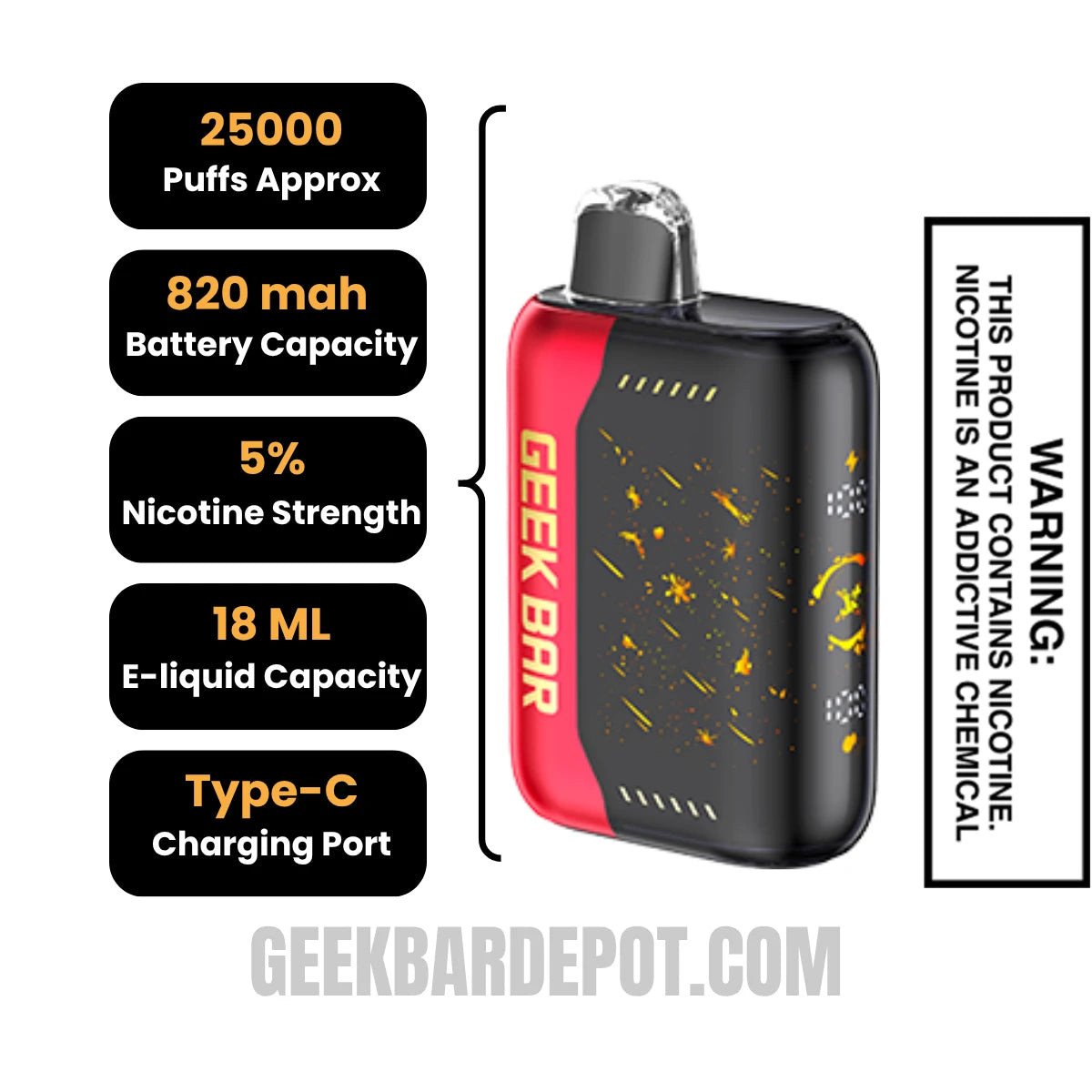 Strawberry Jam Geek Bar Pulse X Jam Edition Vape Specifications