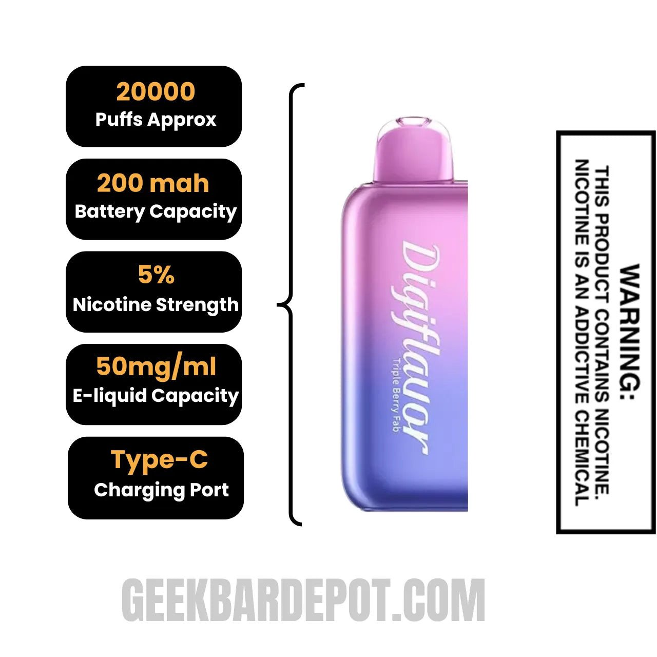 TripleBerryFabDigiflavorBRK20KDisposablePodspecifications